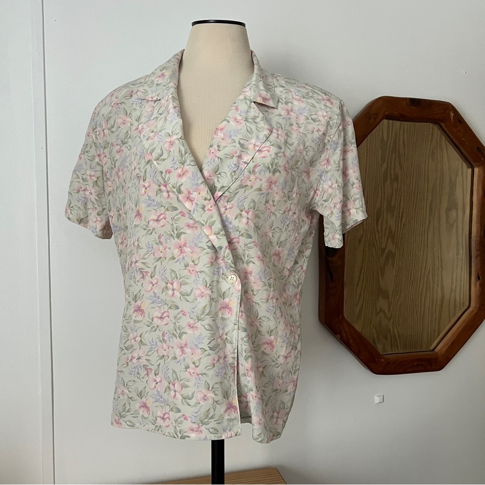 Floral 100% silk Liz Claiborne shirt